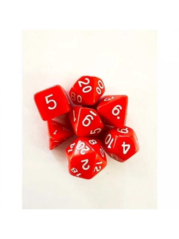 CONJUNTO DE DADOS CENTRAL OPACO - VERMELHO E BRANCO