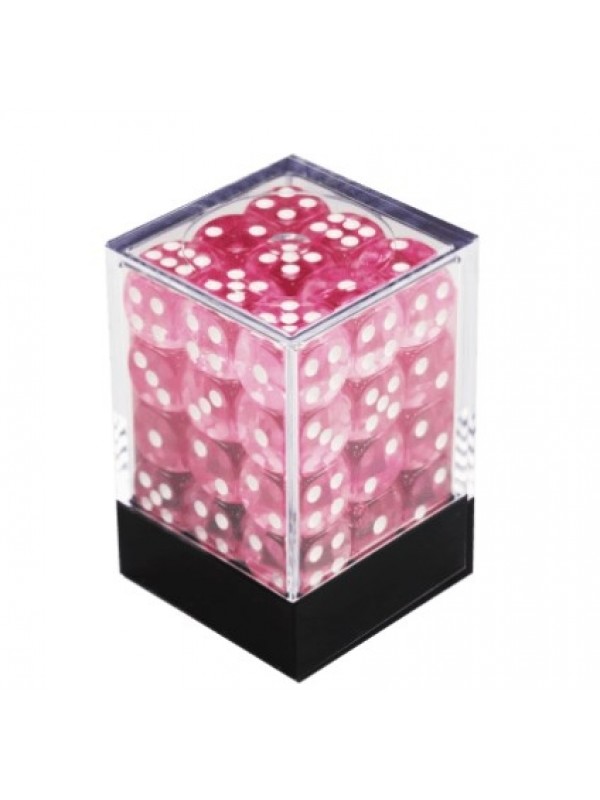 CONJUNTO DE DADOS TRANSLUCIDOS COM 36 UNIDADES - ROSA