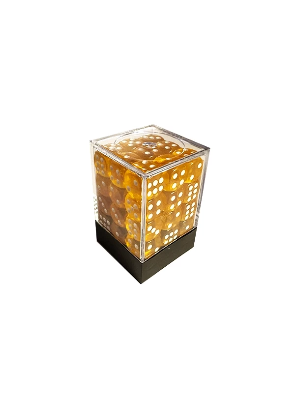 CONJUNTO DE DADOS TRANSLUCIDOS COM 36 UNIDADES - DOURADO