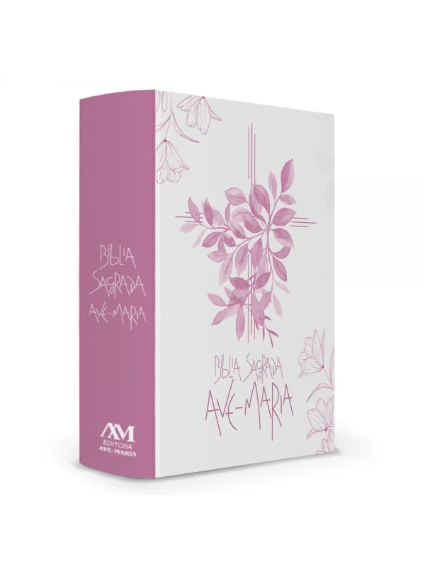 BIBLIA CAPA FLORES ROSA - AVE MARIA