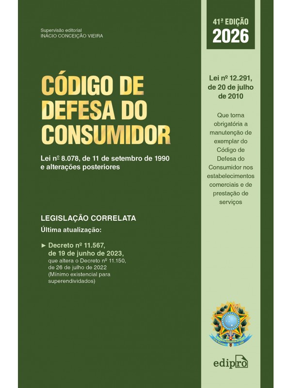 Código de Defesa do Consumidor 2026: Lei nº 8.078, de 11 de setembro de 1990