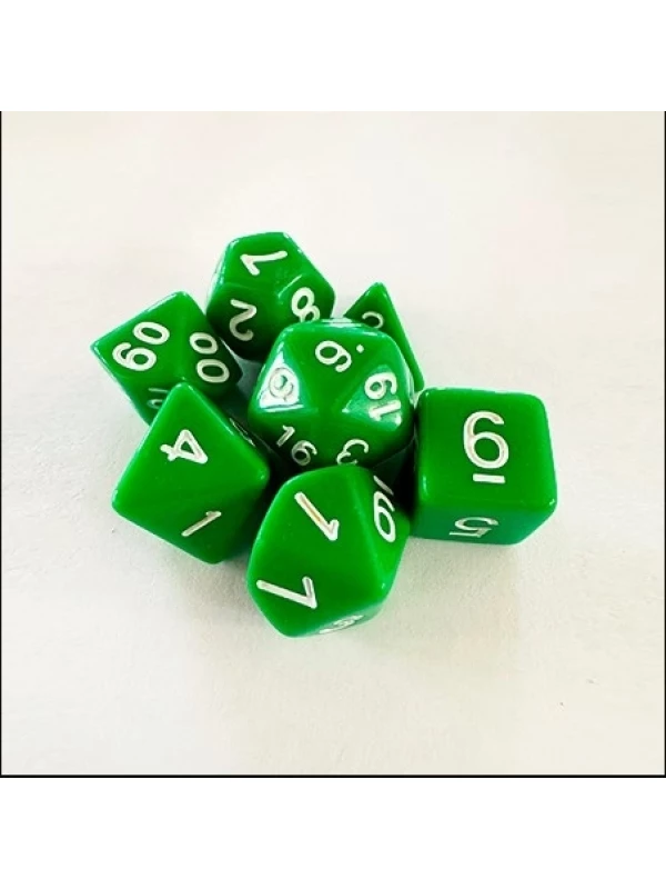 CONJUNTO DE DADOS CENTRAL OPACO - VERDE E BRANCO