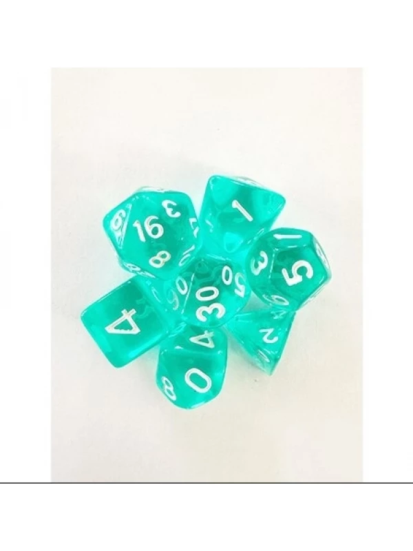 CONJUNTO DE DADOS CENTRAL TRANSLUCIDO - CIANO E BRANCO