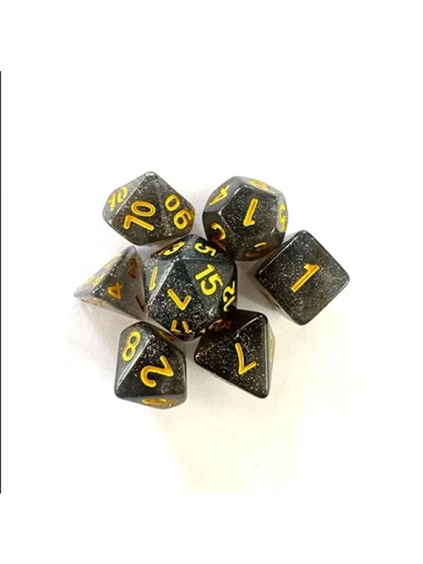 CONJUNTO DE DADOS CENTRAL GLITTER - FUMACA E DOURADO