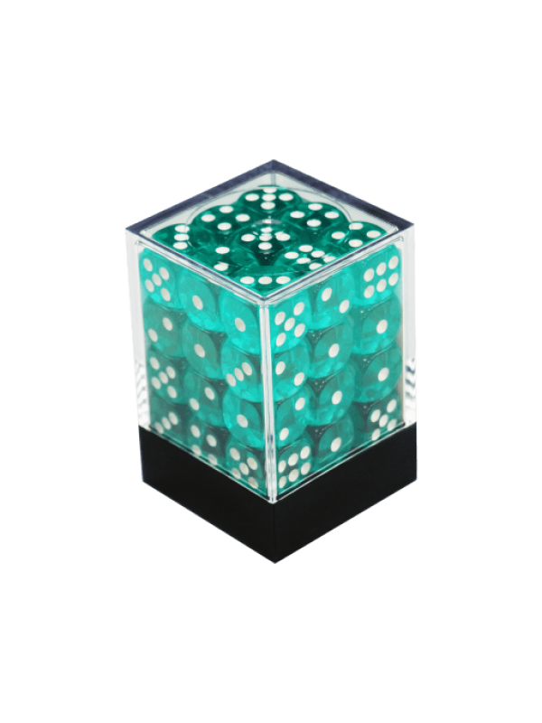 CONJUNTO DE DADOS TRANSLUCIDOS COM 36 UNIDADES - CIANO