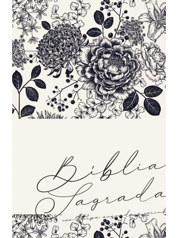 Bíblia ARC Floral Creme - Letra Gigante