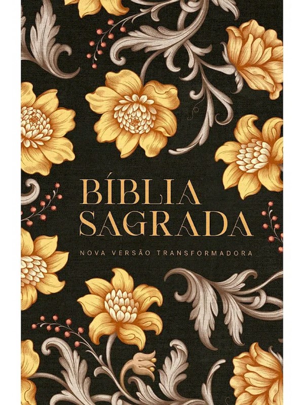 BIBLIA NVT FLORES DOURADAS SLIM - LETRA MAIOR