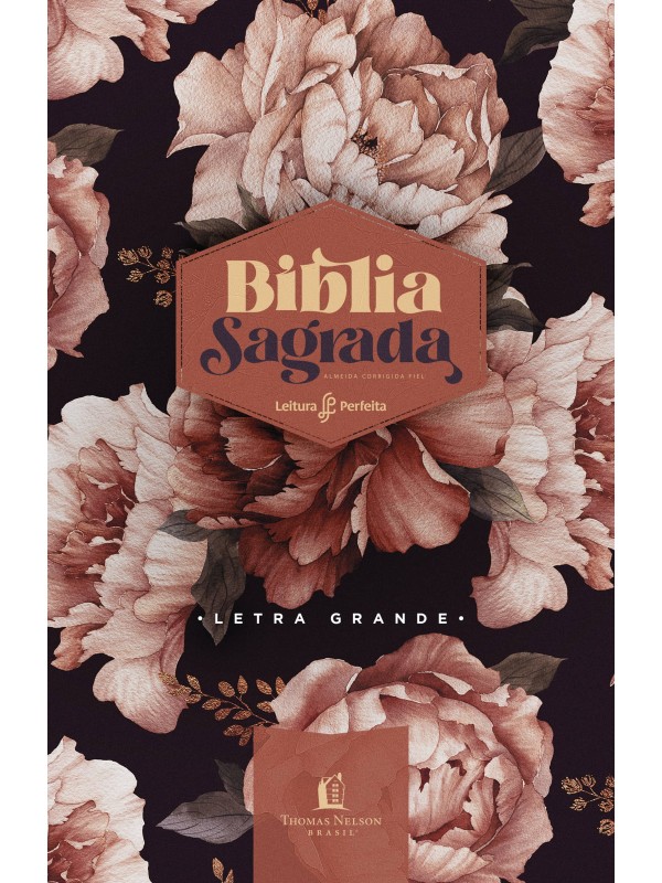 Bíblia Peônias Rosadas, ACF, Capa Dura, Letra Grande, Leitura Perfeita