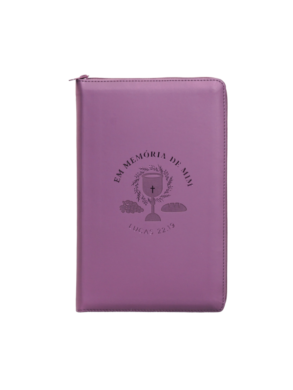 Bíblia NVI com zíper: Em memória de mim, courosoft roxo com toque emborrachado, Leitura Perfeita: Nova Versão Internacional