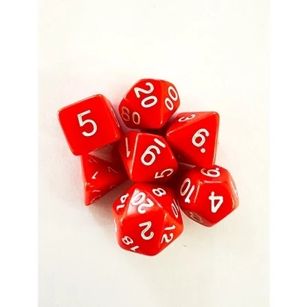 CONJUNTO DE DADOS CENTRAL OPACO - VERMELHO E BRANCO