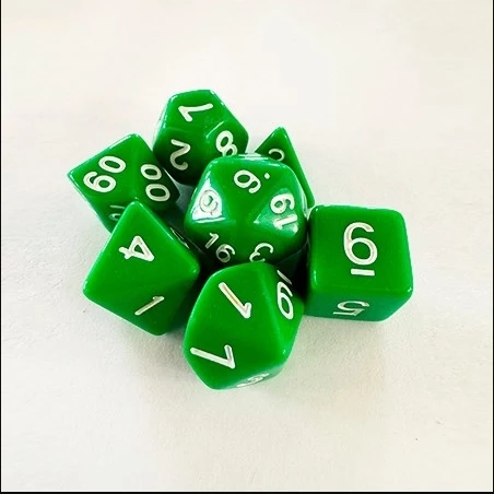 CONJUNTO DE DADOS CENTRAL OPACO - VERDE E BRANCO