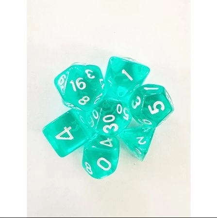 CONJUNTO DE DADOS CENTRAL TRANSLUCIDO - CIANO E BRANCO