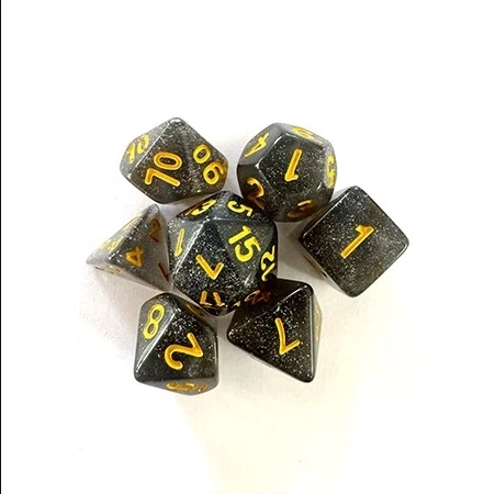 CONJUNTO DE DADOS CENTRAL GLITTER - FUMACA E DOURADO