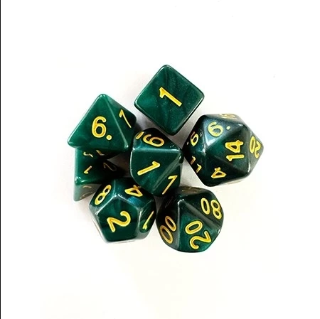 CONJUNTO DE DADOS CENTRAL PEROLIZADO - VERDE E DOURADO