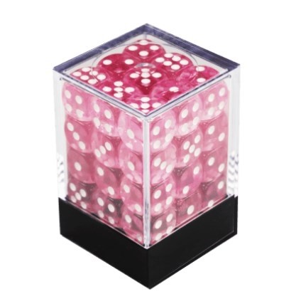 CONJUNTO DE DADOS TRANSLUCIDOS COM 36 UNIDADES - ROSA