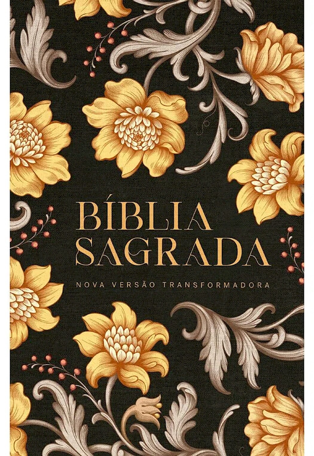 BIBLIA NVT FLORES DOURADAS SLIM - LETRA MAIOR