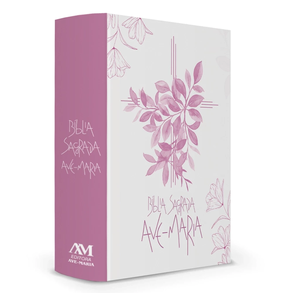 BIBLIA CAPA FLORES ROSA - AVE MARIA