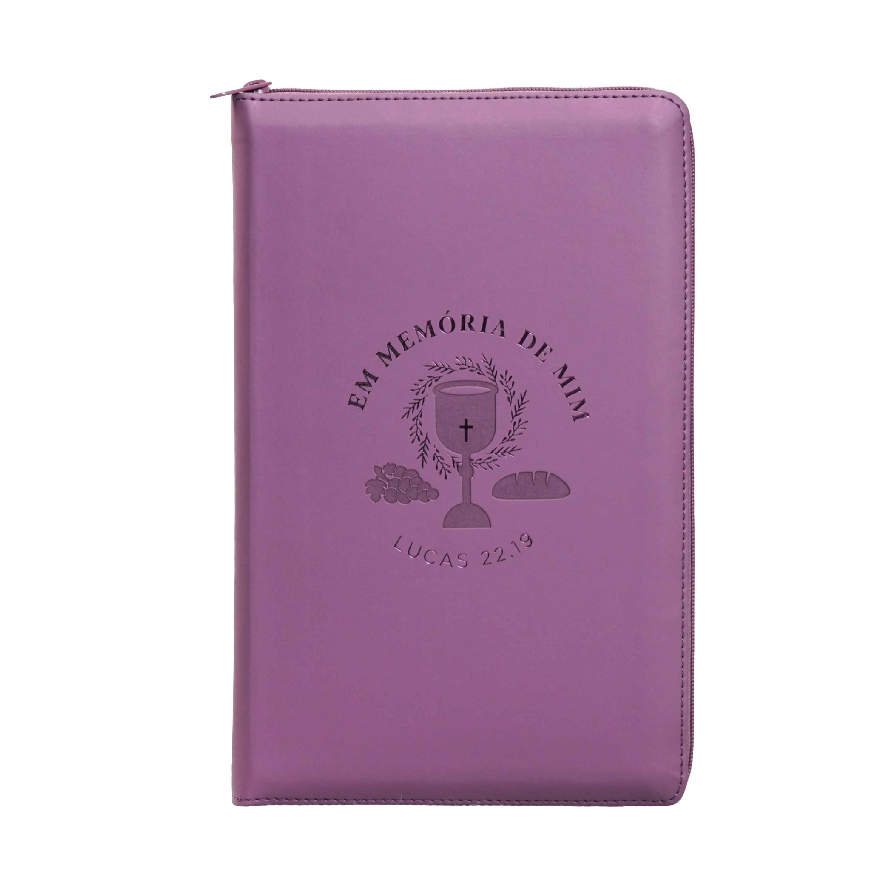 Bíblia NVI com zíper: Em memória de mim, courosoft roxo com toque emborrachado, Leitura Perfeita: Nova Versão Internacional