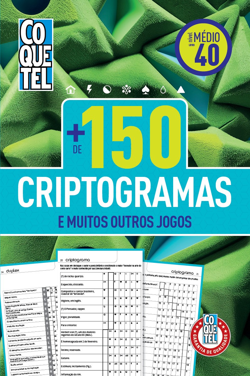 Livro Coquetel Mais de 150 Criptogramas 40