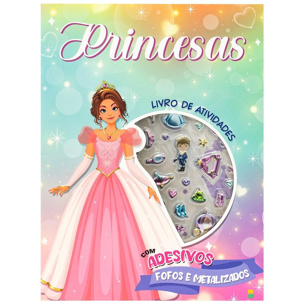 Livro de Atividades + Adesivos Metalizados: Princesas