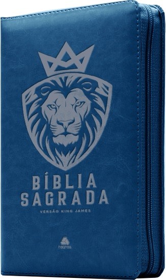 Bíblia Sagrada King James com zíper - Azul